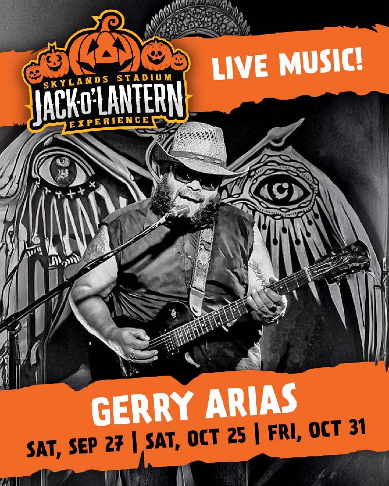 Gerry Arias appearances at the 2025 Jack-O'-Lantern Experience at Skylands Stadium.