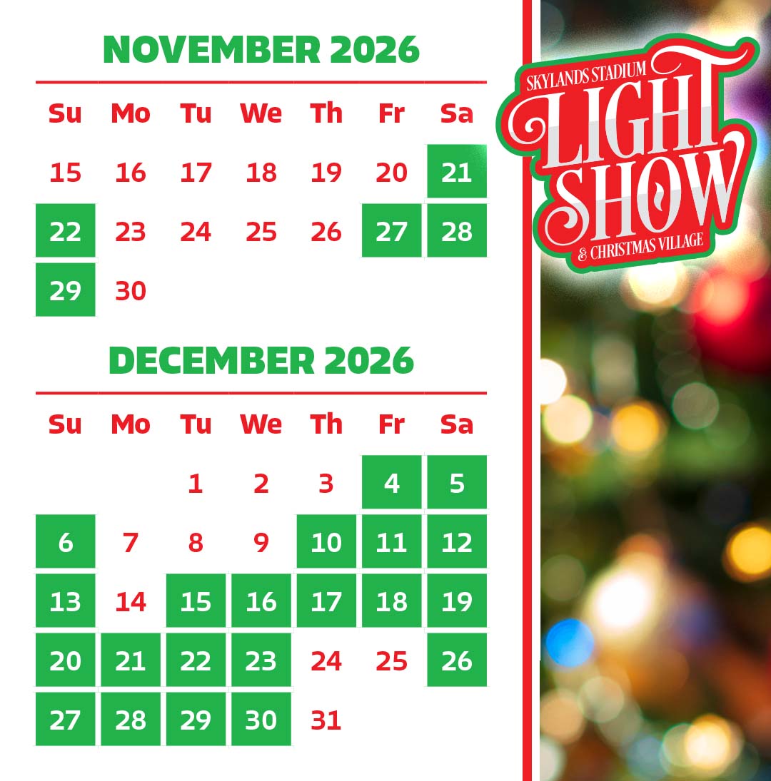 2026 Skylands Stadium Light Show Schedule